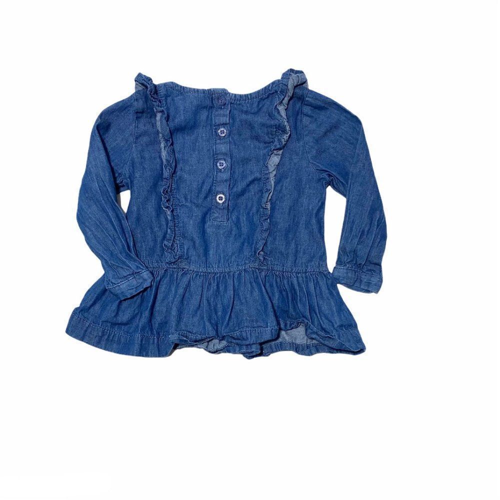 calvin Klein Denim Ruffle Shirt - Picture 3 of 3